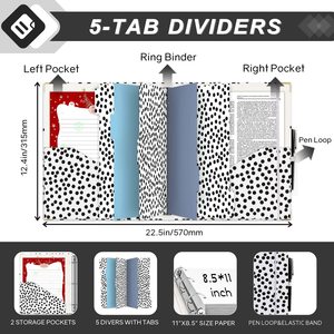 Bìa Hồ Sơ Trang Trí Đầy Màu Sắc Bìa Kẹp <span class=keywords><strong>3</strong></span> Vòng Với Vòng 1.5 Inch - Product Image 6