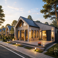 Villa familiale préfabriquée de luxe à ossature légère en acier, maison résidentielle moderne pour projets communautaires permanents
