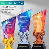 Trophée en résine de football, plaque personnalisée pour les jeux sportifs scolaires, compétition, prix du champion, commémoration en Chine