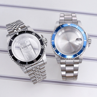 Boîtier de montre de plongée en acier inoxydable 38 mm avec verre saphir et cadran de 28,5 mm pour mouvement Seiko NH34 NH35/36, lunette en aluminium – Vente chaude