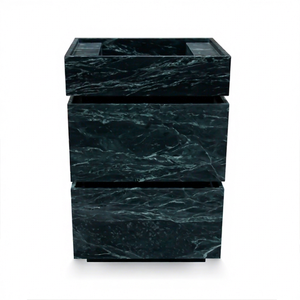 Meuble-lavabo double pour salles de bains modernes personnalisées avec lavabo en céramique et marbre de carrare Installation sur pied avec miroir - Product Image 1