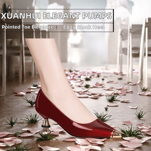 Bridal Shoes Fashion Trend Elegant Point Toe Slip-On Breathable PU Spring Evergreen Pumps 5cm Strange Style <b>Heels</b> for - Product Image 2