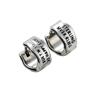 Orecchini a Cerchio Larghi Incisi Stile Vintage Antico per <span class=keywords><strong>Uomo</strong></span>, in Acciaio al Titanio, Trendy e Resistenti allo Sbiadimento, Gioielli per Orecchie che Simboleggiano Pura Gioia - Product Image 6