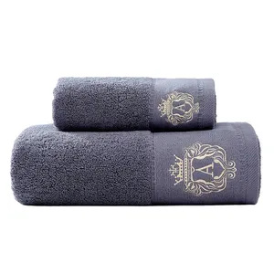 Customized Embroidered Logo Towels Luxury Hand Face White Hotel Towel 100% Cotton Hotel Bath Towel