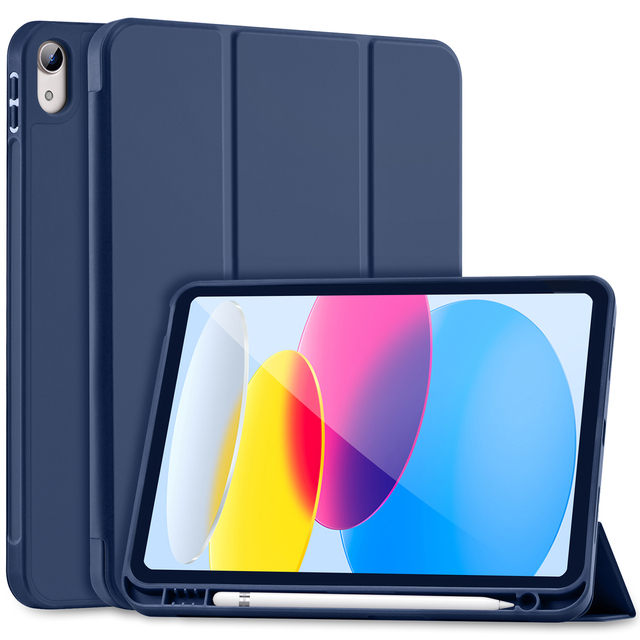 OEM Lightweight TPU Back for iPad A16 iPad 10th Generation  10.9 Inch 2022 /2025 Trifold Stand Smart Cover with Pencil Holder
