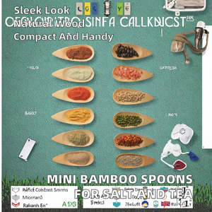 Mini-cuillères en bambou modernes pour le camping - Écologiques pour le sel et les feuilles de thé en vrac - Product Image 2