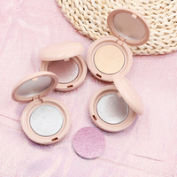 Maquillage Visage Végan : Bronzer & Illuminateur Pressé pour le Visage, 5 Couleurs Scintillantes, Sans Logo, Texture Crème Poudrée, OEM