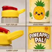 Bouteille d'eau en plastique de 500 ml, style dessin animé, écologique, avec couvercle en PP, pour enfants, idéale pour la randonnée, à boire directement, vente en gros directe