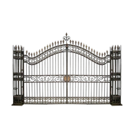 Conception de grille de sécurité de jardin de luxe, Double maison, porte coulissante en fer forgé, porte d'entrée, portes principales en fer forgé