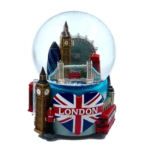 Globos de nieve de resina de alta calidad, recuerdo personalizado de ciudad, Bola de agua Big Ben, polyresina, Londres, para la venta, recuerdos de Londres