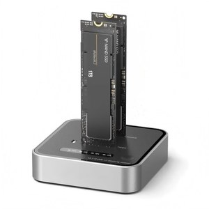 M.2 복제기 듀얼 베이 NVMe SSD 클로너, USB 3.2 20GB Type-C 툴프리 케이스, 2230-22110 SSD 최대 8TB 지원, 애플 17 지원 - Product Image 1