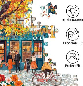 Puzzle de 1000 pièces entièrement imprimé en couleur - Charmant design parisien pour adultes et enfants, papier recyclé, coins carrés, mat/brillant - Product Image 3