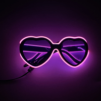 Lunettes néon lumineux LED lunettes en forme de coeur pour fête d'anniversaire mariage barre décor nuptiale douche lunettes accessoires