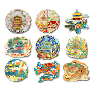 도매 맞춤 디자인 3D 금속 자석, 국가 도시 관광 명소 냉장고 홈 데코레이션 판촉용 자석 - Product Image 1