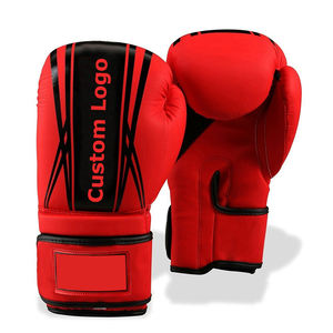 Wholesale PU Leather Boxing <b>Gloves</b> Custom Logo <b>Laced</b> Wrist MMA Sparring <b>Gloves</b> for Training Fitness Printed Made Pakistan - Product Image 5