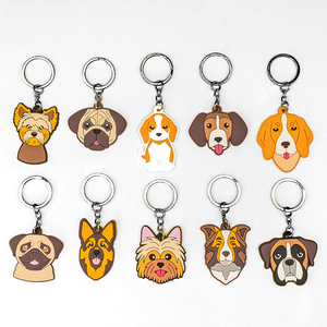 Supplier Custom Cartoon Animals Dogs Cats Key Chain Ring Pvc Rubber Promotional Silicone Cute Packaging Keychains Wholesale