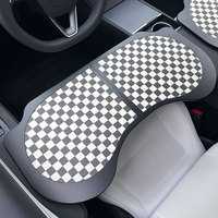 Plateau de voiture pliable en cuir PU Tesla modèle 3 modèle Y intérieur de luxe bureau d'ordinateur portable Table de nourriture siège avant travail voyage manger déjeuner