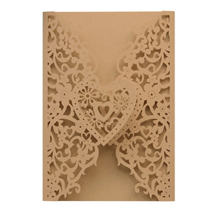 ปกการ์ดอวยพรแบบยุโรปและอเมริกา, ปกการ์ดเชิญงานแต่งงาน, ดีไซน์แบบฉลุลายด้วยเลเซอร์, ซองการ์ดเชิญงานแต่งงาน - Product Image 1