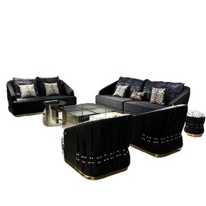 Para Roberto, Sofá en Forma de U de Cuero Genuino Minimalista Italiano, Sofá Plegable Negro Relleno de Esponja para Sala de Estar - Product Image 5