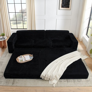 En stock : Ensemble de mobilier de salon moderne, canapé sectionnel convertible en lit en forme de L, en <span class=keywords><strong>mousse</strong></span>, vente en gros - Product Image 2