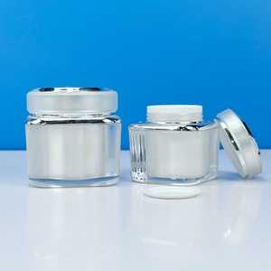 Wholesale Custom30g 50g White Square <b>Empty</b> Acrylic <b>Bottle</b> Container Jar With Lids - Product Image 5