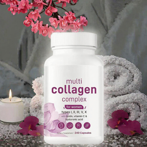 Capsules de collagène multi-complexes pour femmes, marque privée, types I, II, III, V, X avec biotine, vitamine C, acide hyaluronique, 240 capsules - Product Image 3