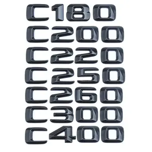 3D Letras para porta-malas de carro Mercedes Benz C200 C220 W205 W204 W203 C260 C300 C320 C350 C400 C450 Logotipo Emblema adesivos acessórios