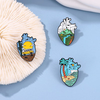 Explorer la Nature, randonnée, voyage, aventure, broches de montagne, forêt, lacs, terre, en forme de cœur, broches de revers, Badges, broche, épingle en émail personnalisée