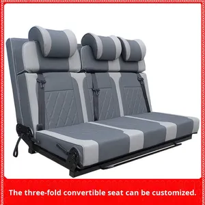 Asiento Cama Plegable de Lujo AutoLiuma Personalizado <span class=keywords><strong>para</strong></span> Autocaravanas, Cómodo Asiento de 3 Plazas con Respaldo Ajustable <span class=keywords><strong>para</strong></span> Camper Vans - Product Image 3