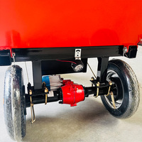 Chariot à cendres électrique robuste rechargeable de 500 kg, 3 roues, à poussée manuelle, à batterie, benne basculante, pour chantiers industriels et de construction