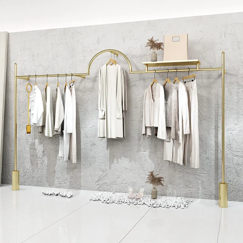 Fancie Fashion Store Display Products Bling Out Sandals Plus Size Women Clothing Display Rack Gold