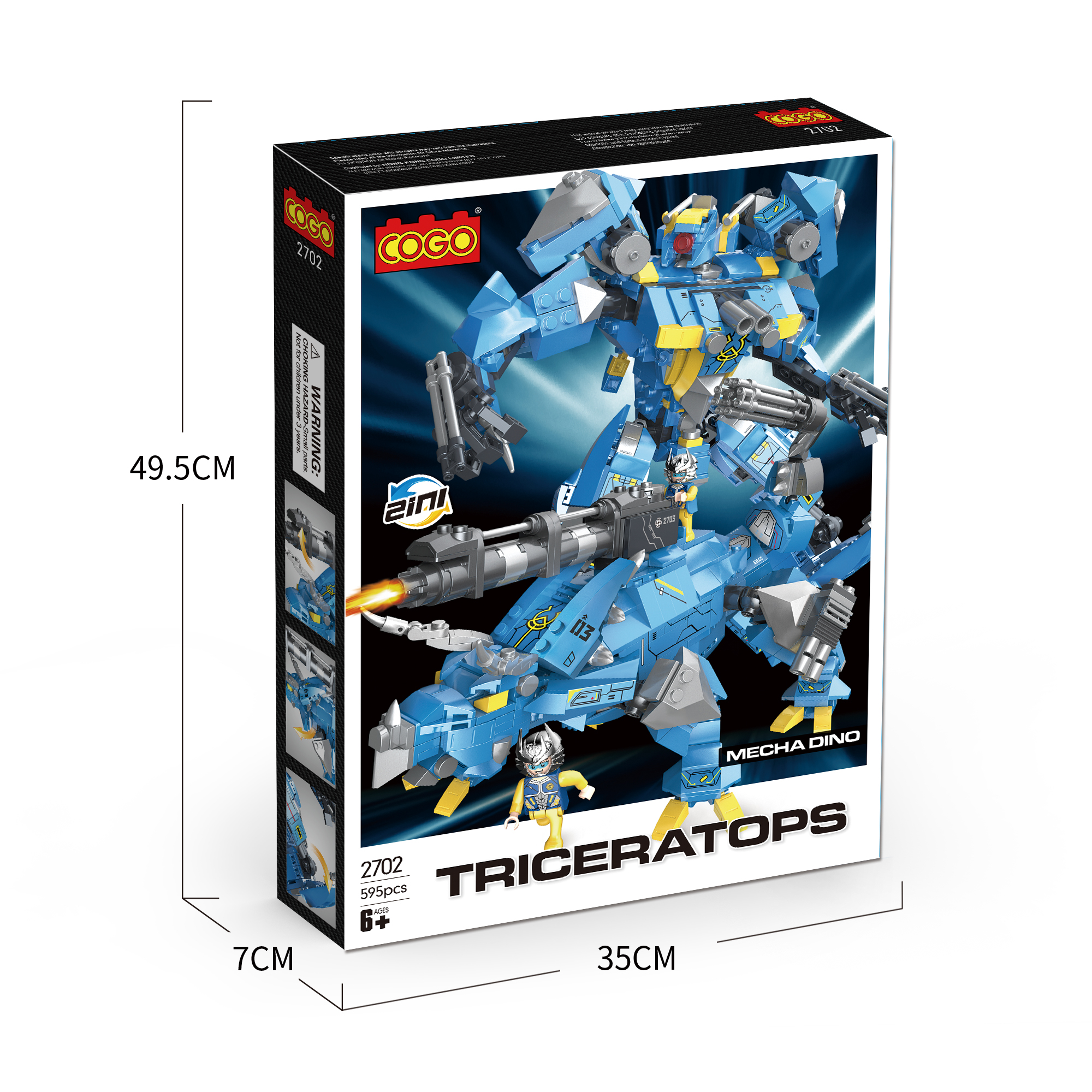 COGO 2702 One Becomes Two Building Blocks - Dinosaur Puzzle