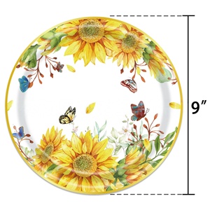 Nuovo acquerello a tema girasole usa e getta Set piatti di carta tazze fazzoletti a forma di <span class=keywords><strong>fiori</strong></span> <span class=keywords><strong>per</strong></span> la decorazione di <span class=keywords><strong>torte</strong></span> uso del partito - Product Image 4