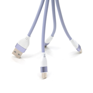 Mini câble de charge trois en un plaqué métal, court, portable, un à trois, câble USB rapide, personnalisation - Product Image 5