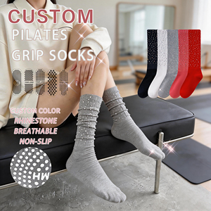 Chaussettes montantes personnalisables avec strass et grip, scintillantes pour le printemps, idéales pour les fêtes et festivals, cadeau pour <span class=keywords><strong>femme</strong></span>, commande en gros, personnalisable - Product Image 1