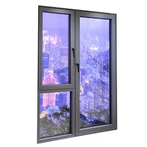 Low MOQ Aluminum Frame Window Heat Insulation 6063-T5 Thermal Break Aluminum Turn Tilt Window
