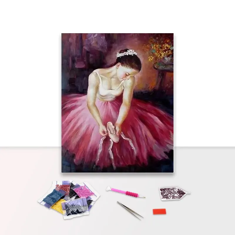 Custom Ab Diamond Painting 5d Diy Kruissteek Veer Diamant Painting Ballerina Vrouw Full Square Ronde Drill Home Well Decor