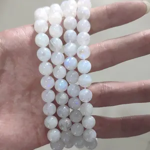 Top Quality Natural Moonstone Gemstone 8mm Round Loose Stone Beads for DIY Jewelry Making