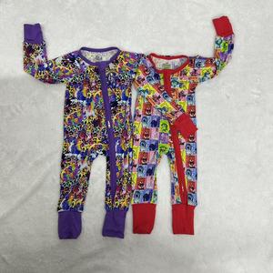 Grosir anak laki-laki dan perempuan Cetak penuh kustom baru lahir pakaian bayi bambu kasual baju monyet bayi dua arah lengan panjang anak-anak - Product Image 4