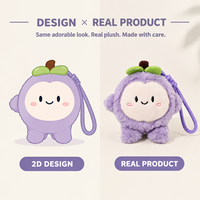 Porte-clés en peluche Mangoustan personnalisé, mignon, en forme de fruit, d'aliment ou d'animal, jouet doux, breloque, poupée personnage, pendentif de sac, usine de peluches personnalisées OEM