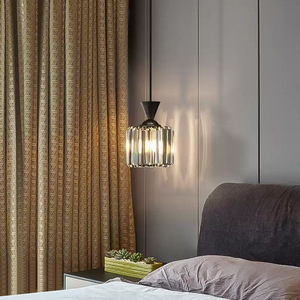 โคมไฟคริสตัลแบบมินิมอลทันสมัย แก้วสีดำ ไฟ LED สำหรับตกแต่งภายในห้องนอน ทางเข้าบ้าน โรงแรม และเกสต์เฮาส์ - Product Image 1