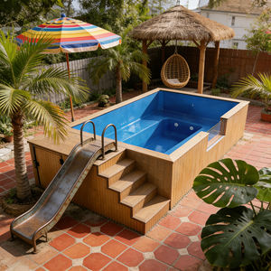 Piscine de style industriel avec finitions en béton et structure en acier - Product Image 3