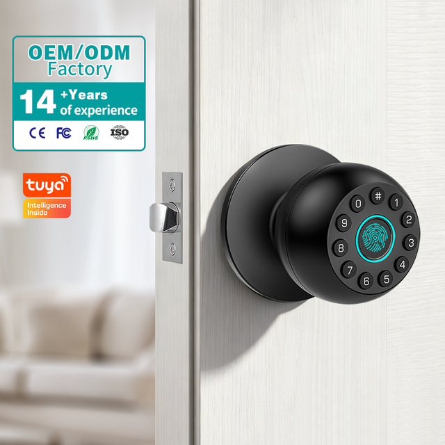 50 Fingerprints Capacity Dynamic Passcode Remote Access Interior Office Smart Fingerprint Door Knob Lock