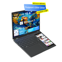 Nueva Laptop Empresarial Intel de 15.6 Pulgadas con Pantalla Táctil Dual de 7 Pulgadas, Teclado en Inglés, Windows 11, Pantalla IPS de Alto Rendimiento, Venta al por Mayor de Fábrica