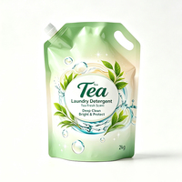 Sachet souple personnalisé pour détergent à lessive avec impression colorée, emballage de détergent à lessive en sachet souple avec bec verseur, sac en plastique pour liquide de lavage et savon liquide