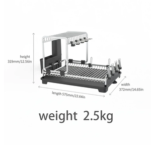 Étagère de <span class=keywords><strong>rangement</strong></span> de cuisine en aluminium extensible à plusieurs niveaux, étagère verticale à plusieurs niveaux, extensible, pour bols, assiettes, <span class=keywords><strong>couverts</strong></span>, tasses - Product Image 3