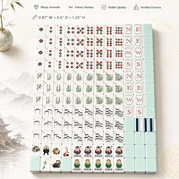 (Stock sous copyright) Fourniture de jeux de Mahjong américains pour le commerce extérieur, style antique clair, en carton acrylique de style américain