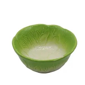 3D grüne Gemüses alat geformte Keramik Servier schale/Candy Bowl/ Cookie Bowl