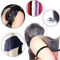 Tapón Anal Suave con Cola de Zorro Artificial, Tapón Anal de Metal, Juguetes Anales con Cola Peluda Sexy para Mujeres, Parejas, Cosplay