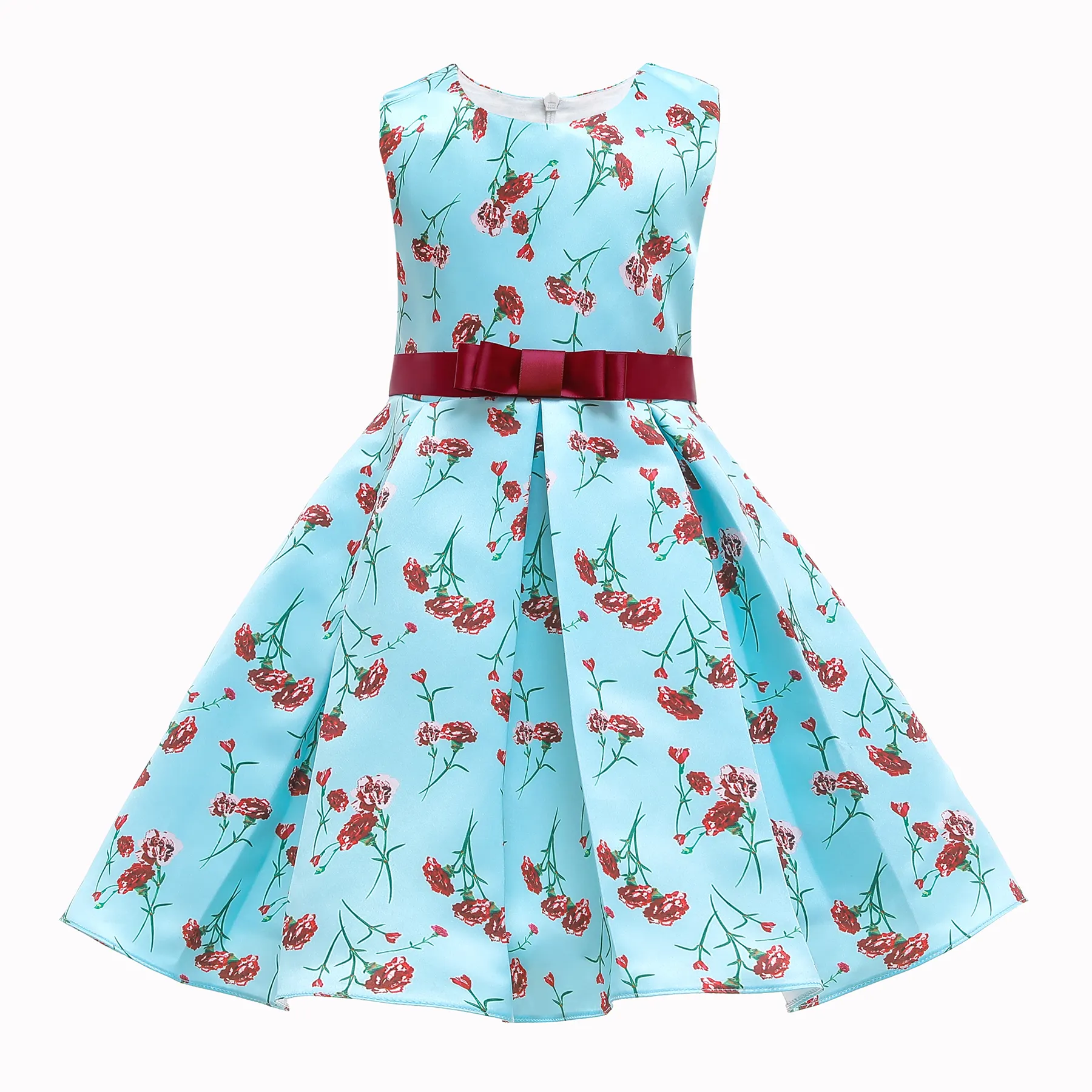 Girls Dress Up Toddler Kids Sleeveless Flower Dress Baby Print Summer Casual Clothes A104